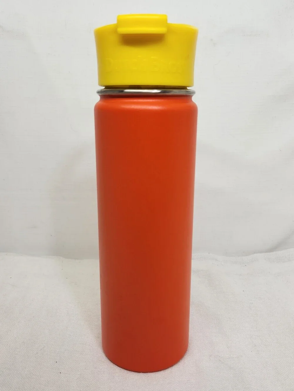 Dutch Bros Coffee Drink One for Dane 20oz Orange Yellow Thermal Travel Tumbler